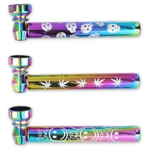 Fajka szklana Rainbow Skull L  95 mm
