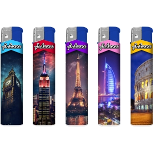 Zapalniczka piezzo Skinny City Night 50 pcs