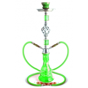 Fajka wodna , Shisha H  55 cm 2 x wąż  GREEN