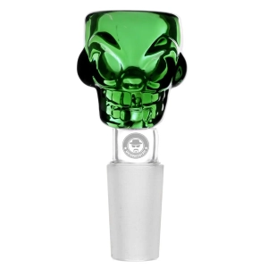 Glass Bowl Skull Green szlif 14,5 mm