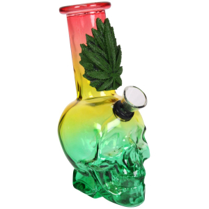 Bongo szklane mini  LEAF  Rainbow H 15 cm