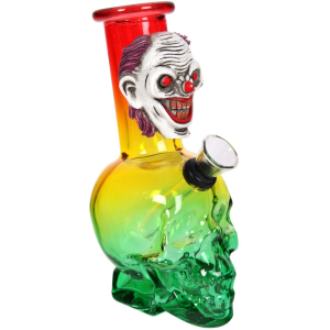 Bongo szklane mini  SKULL Rainbow H 15 cm