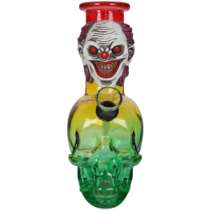 Bongo szklane mini  SKULL Rainbow H 15 cm
