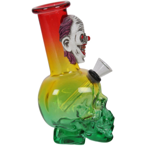 Bongo szklane mini  SKULL Rainbow H 15 cm