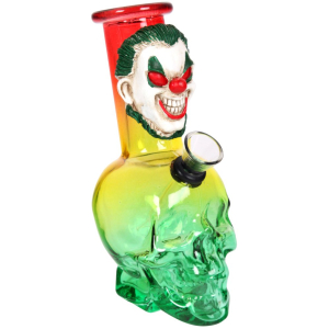 Bongo szklane mini  SKULL Rainbow H 15 cm