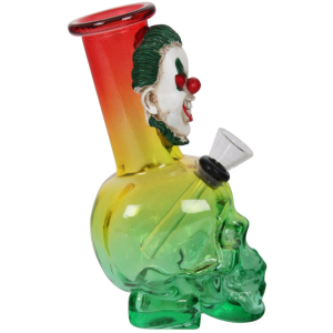 Bongo szklane mini  SKULL Rainbow H 15 cm