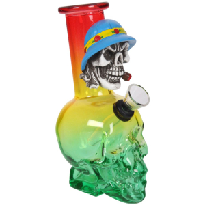 Bongo szklane mini  Skull Rainbow H 15 cm