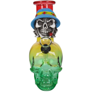 Bongo szklane mini  Skull Rainbow H 15 cm