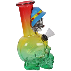 Bongo szklane mini  Skull Rainbow H 15 cm