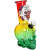 Bongo szklane mini  SKULL Rainbow H 15 cm