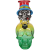 Bongo szklane mini  Skull Rainbow H 15 cm