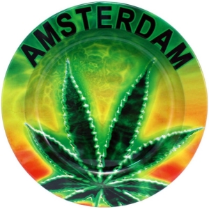 Popielniczka metalowa  Amsterdam Leaf Rasta