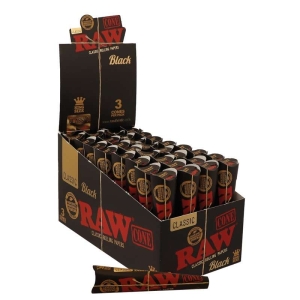 Bibułka Cones RAW Black 109 mm - 3 pcs