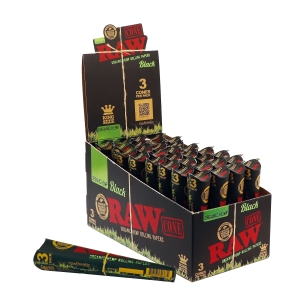 Bibułka Cones RAW Black Organic 109 mm - 3 pcs