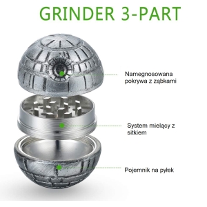 Młynek grinder metalowy Star Wars fi 53mm/ 3 part