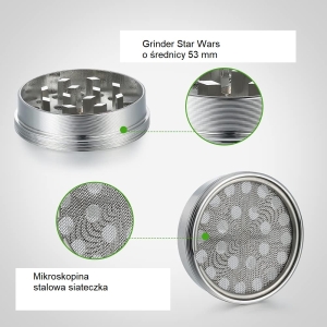 Młynek grinder metalowy Star Wars fi 53mm/ 3 part
