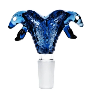 Glass Bowl Double Snake blue  18,8 mm