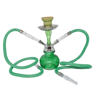 Fajka wodna Shisha H 23 cm / 2 węże Green