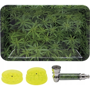 Tacka metalowa do rolownia + fajka grinder/sitko Rolling tray HOT