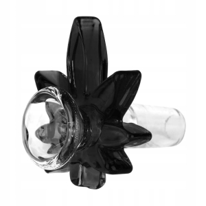 Cybuch szklany do faki wodnej bongo Glass Bowl Black Leaf Hemp 18,8 mm